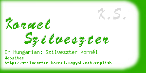 kornel szilveszter business card