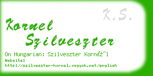 kornel szilveszter business card
